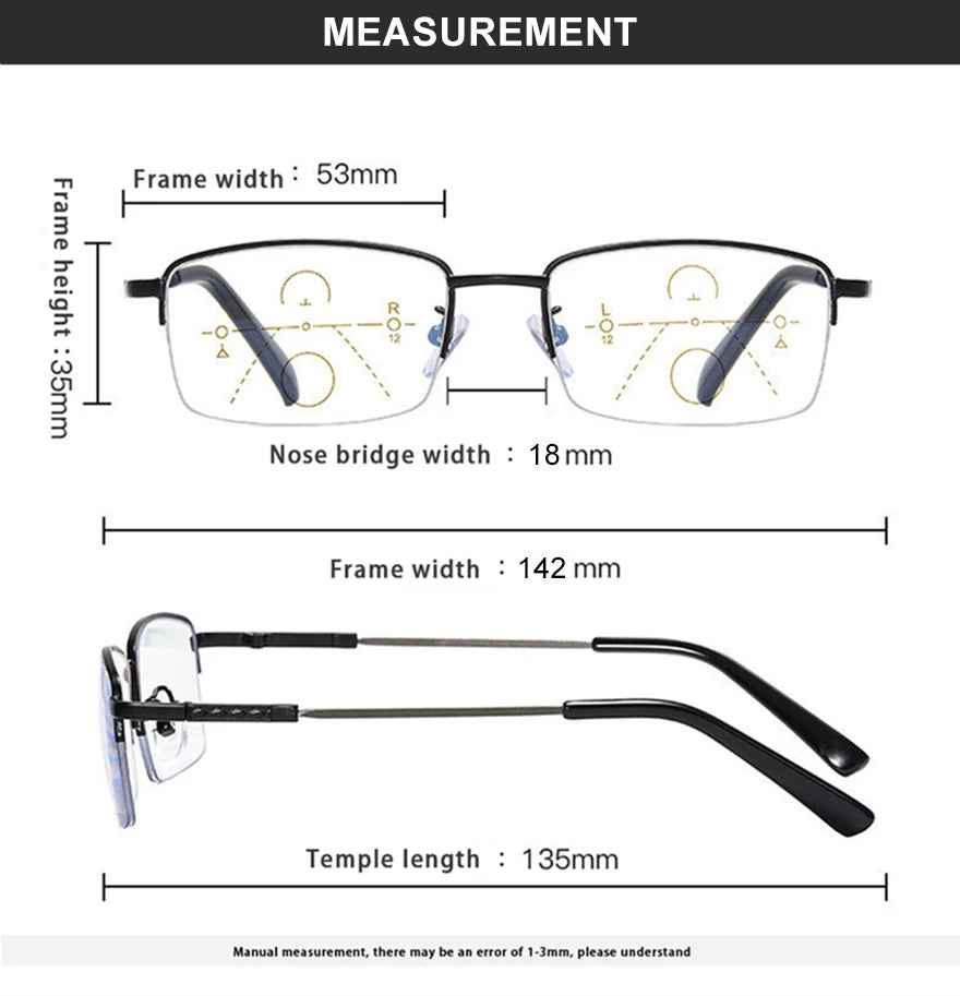 High Quality Progressive Multifocal Anti Blue Light Glasses