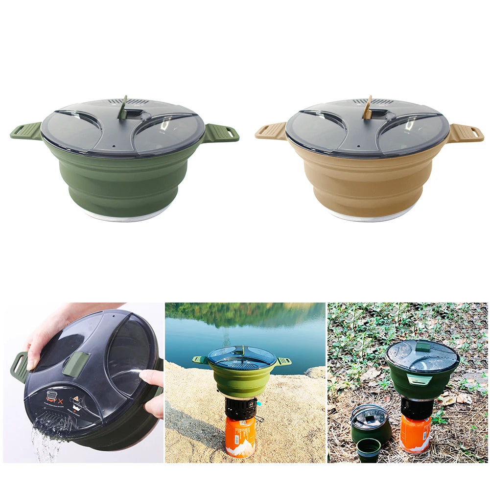 Outdoor Silicone Collapsible Cooker Pot