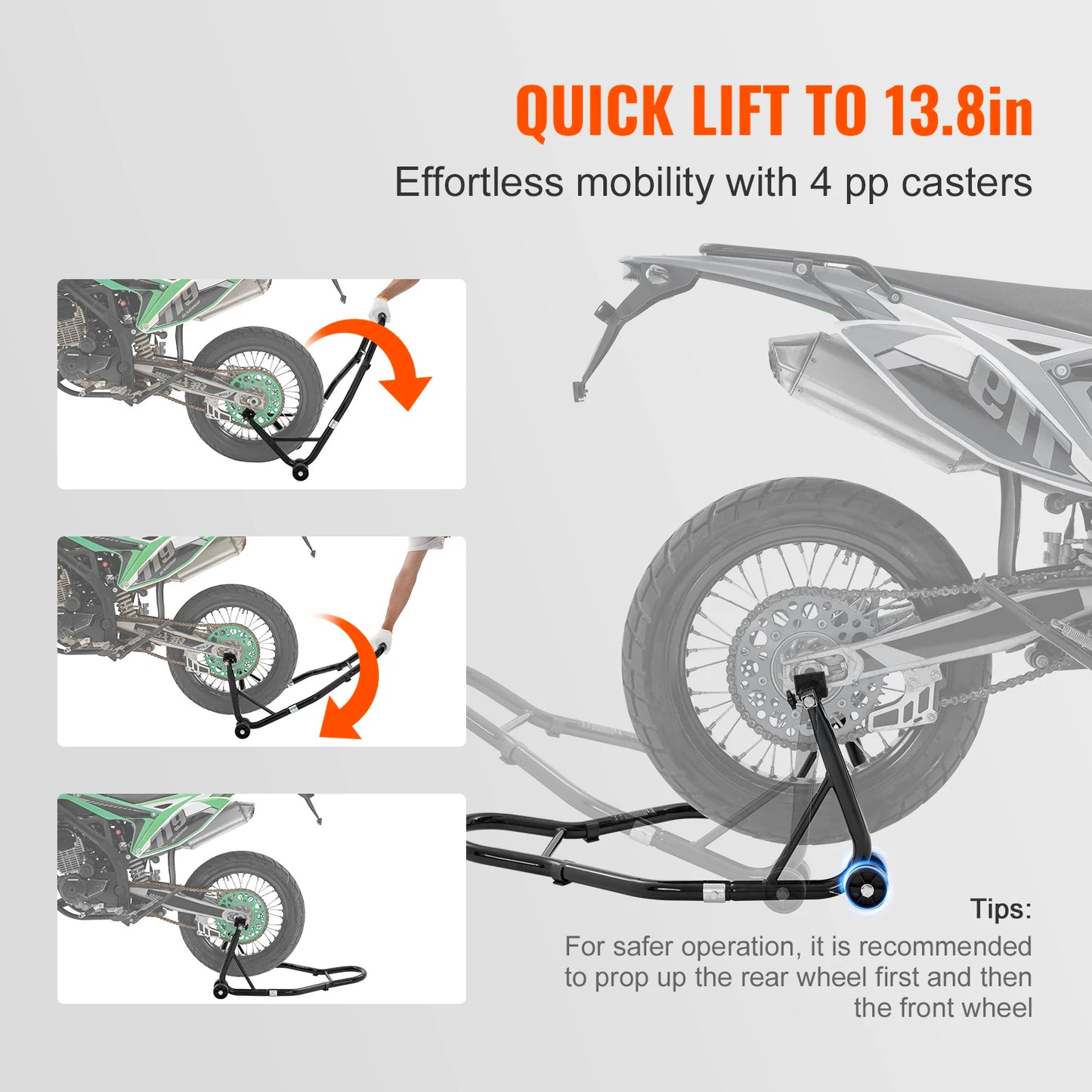 Motorcycle Stand Lift 850lbs Front Rear Combo Stand