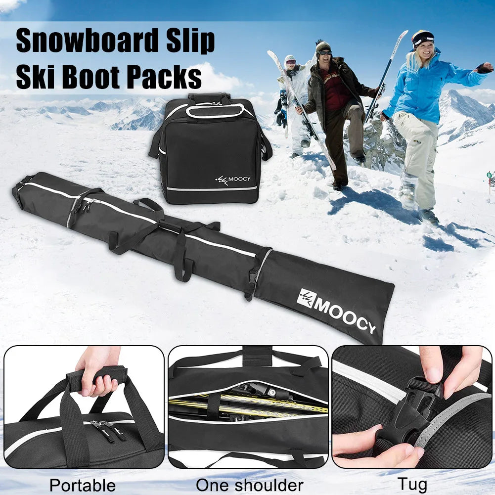 2 Pcs Ski Set Waterproof Ski and Boot Duffle Bag