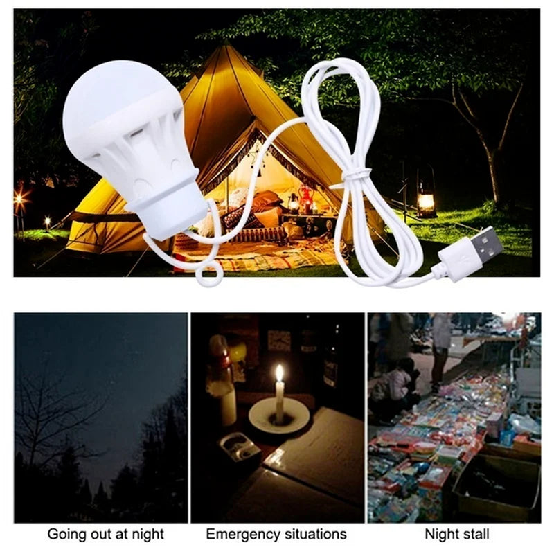 2Pc Portable Outdoor Multifunctional USB Light Bulb