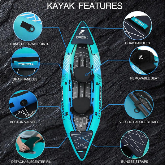 13'6”/11'  2 Person Inflatable Recreational Kayak