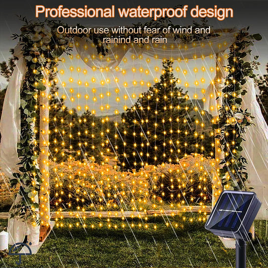 300 Leds Solar Curtain Outdoor Lights