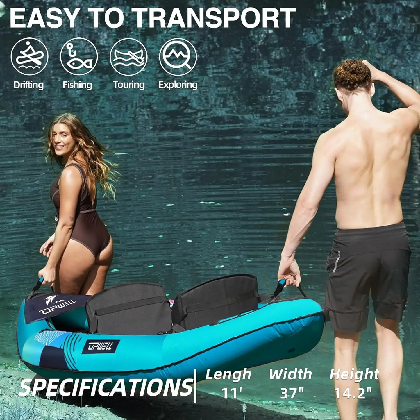 13'6”/11'  2 Person Inflatable Recreational Kayak