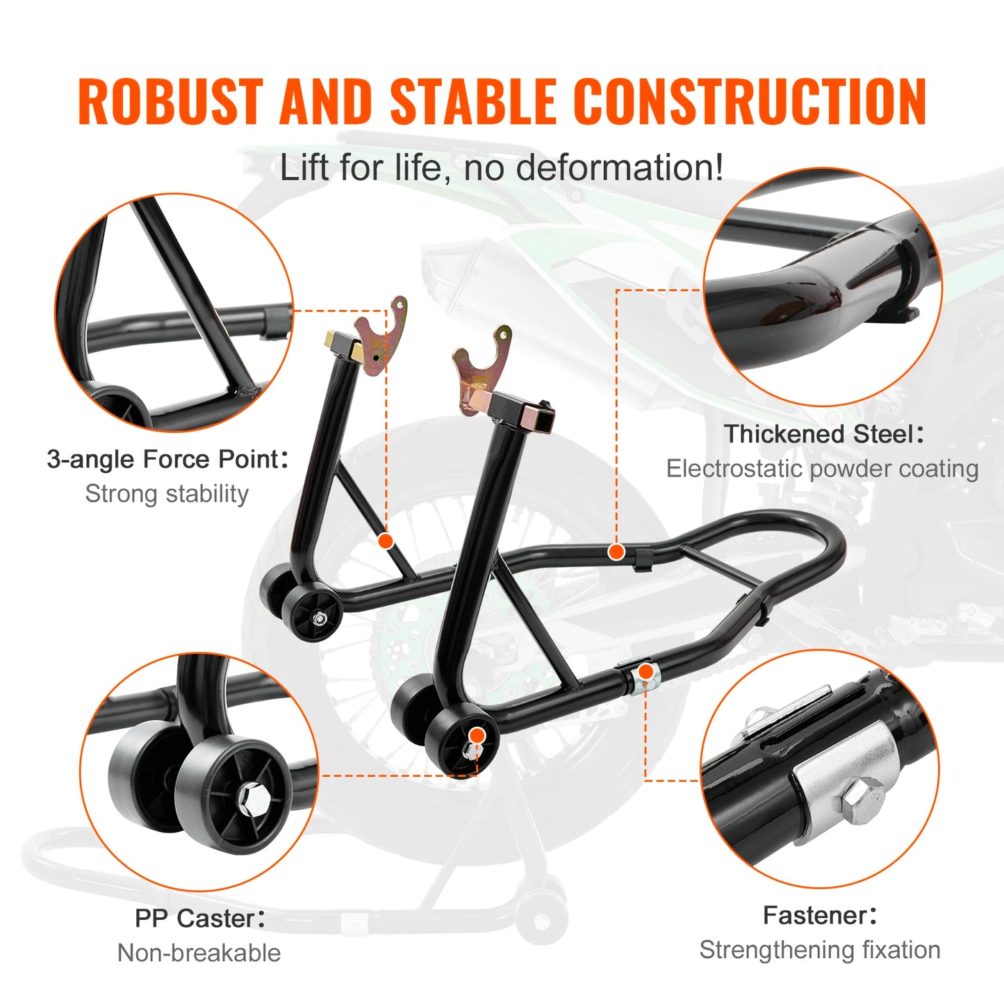 Motorcycle Stand Lift 850lbs Front Rear Combo Stand