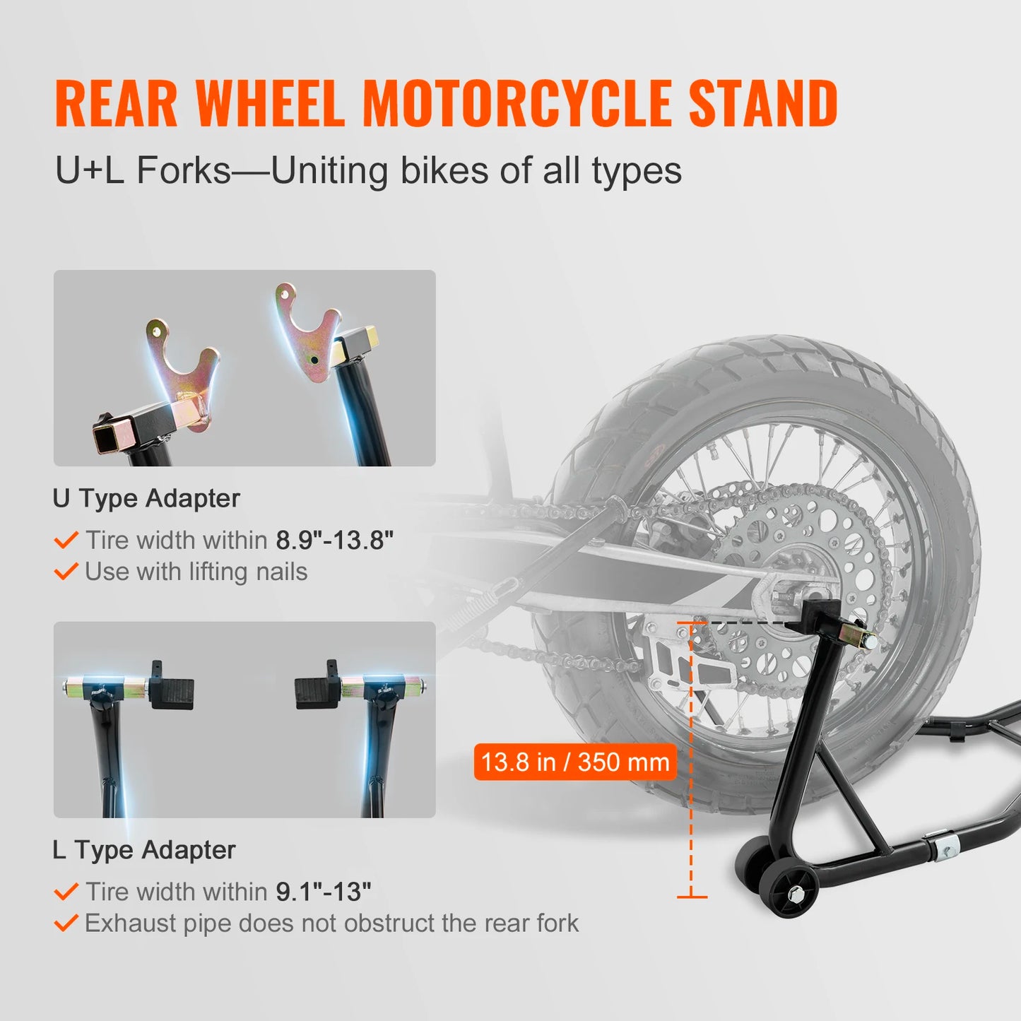 Motorcycle Stand Lift 850lbs Front Rear Combo Stand